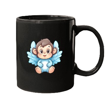 Discover monkey chimpanzee angel wings cute kawaii Mugs