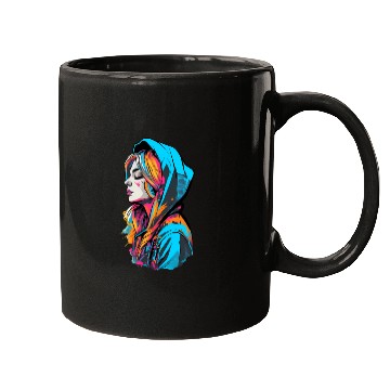 Discover The Hooded Girl Mugs
