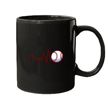 Discover Heartbeat Love Baseball Players Mugs