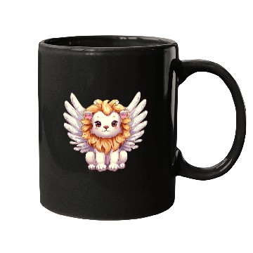 Discover Lion angel with wings Mugs