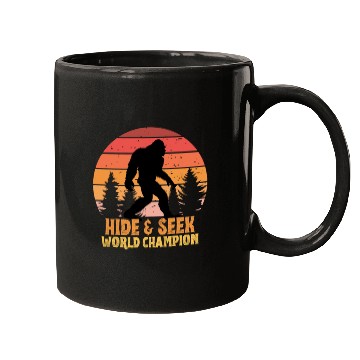 Discover bigfoot, hide & seek world champion retro Mugs