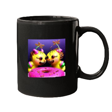 Discover Alien Cats With Pink Donut Mugs