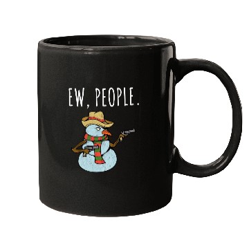 Discover Ew People Armed Snowman Distressed Mugs