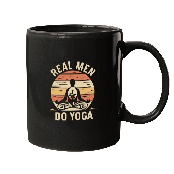Discover Authentic Man Doing Yoga Sunset Design Mugs