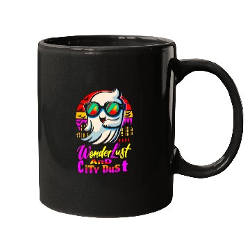Discover Halloween Ghost with Wanderlust avoiding City Dust Mugs