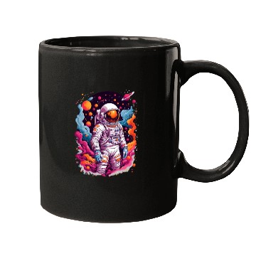 Discover Astronaut Lost In Galaxy | Background | Space Suit Mugs
