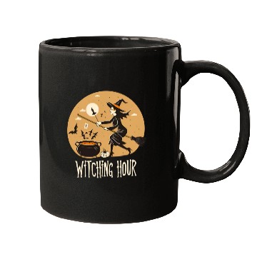Discover Witchy hour Halloween Print Design Mugs