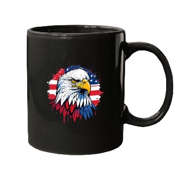Discover American flag and majestic eagle Mugs