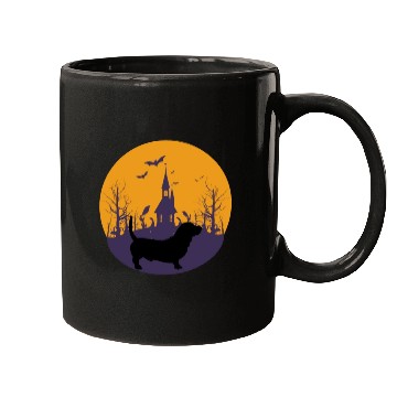 Discover Cute dog Halloween grave Mugs