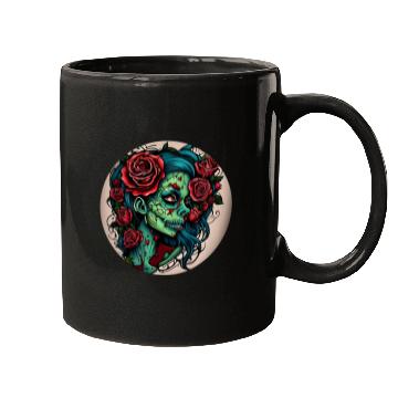 Discover Zombie Girl / Halloween / creepy / green / Comic Mugs
