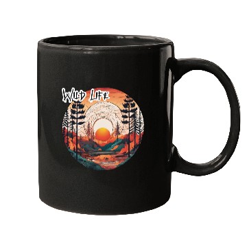 Discover Wild Life / Forest / Camping / Tree / River / Sun Mugs