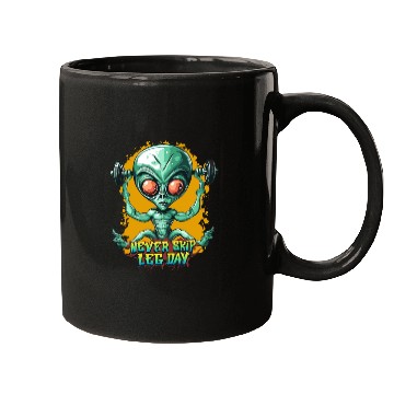Discover Never skip leg day, Gym Workout, Alien gym Mugs
