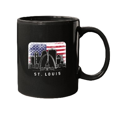 Discover St. Louis Missouri American Flag Vintage Mugs