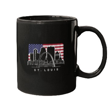 Discover St. Louis Missouri American Flag Mugs