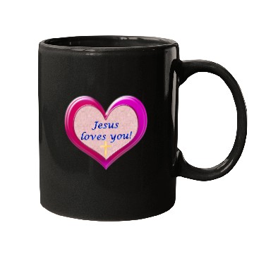 Discover Jesus loves you! Mugs