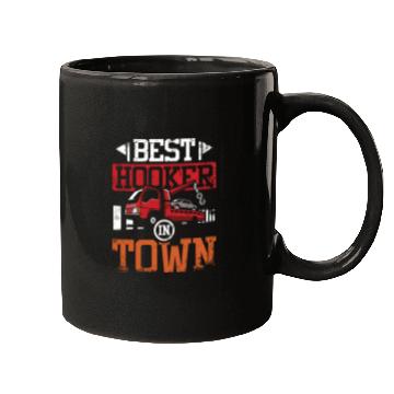 Discover Funny best hoker in town Tow truck driver Mugs