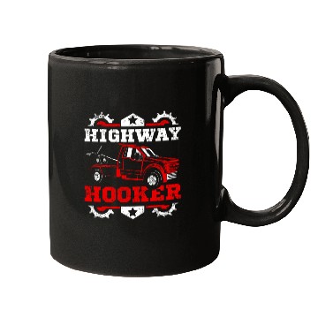Discover Funny highway hoker Tow truck driver Mugs