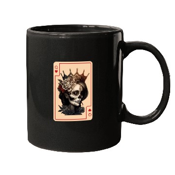 Discover Queen of Hearts Gothic Poker Card Game Halloween Mugs