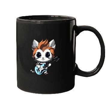 Discover Chibi Zebra Playing Electric Guitar Mugs