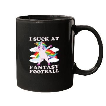 Discover I suck at fantasy football dabbing unicorn funny Mugs