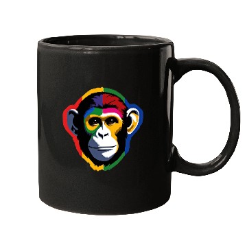 Discover Bold and Colorful Monkey Graphic Design Mugs
