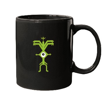 Discover Psychedelic Man Logo green Mugs