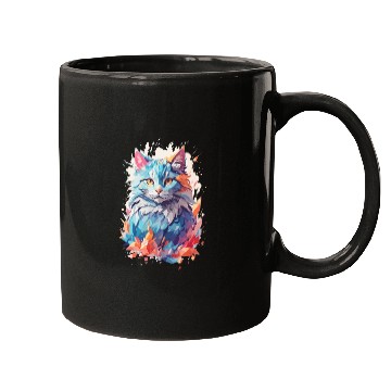 Discover Cute Crystal Fantasy Cat Design Mugs
