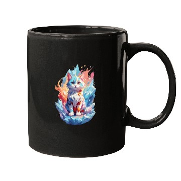 Discover Cute Crystal Fantasy Cat Design Mugs