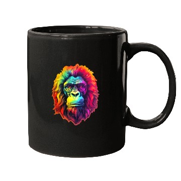 Discover Gorilla Chic in Vibrant Psychedelic Zoo Mugs