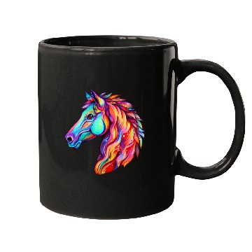 Discover Psychedelic Horse Head Gallop Equine Equestrian Mugs