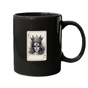 Discover Gothic Poker Card Game Creepy Queens Skull Mugs