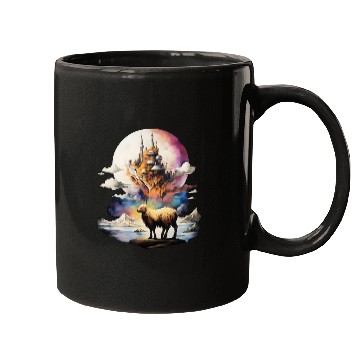 Discover Retro Celestial Moon Sheep Adventure Mugs