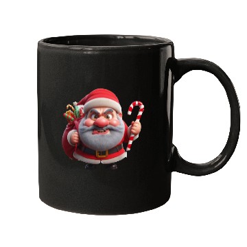 Discover Crazy Santa with Candy Canes Mugs
