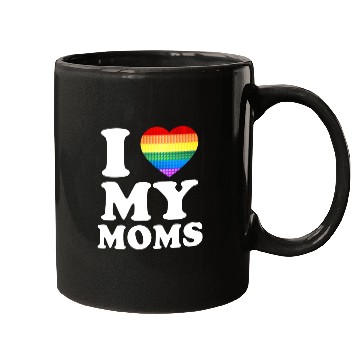 Discover I Love My Moms Rainbow Heart Gay Pride Lgbt Flag Mugs