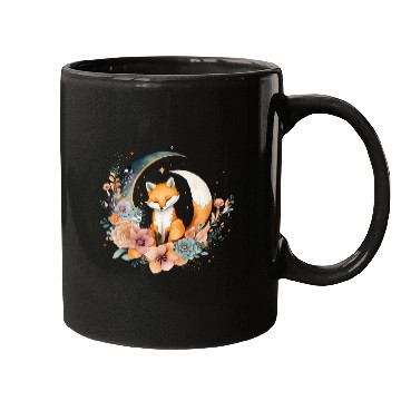 Discover Lunar Lullaby: Cute Fox on the Moon Mugs