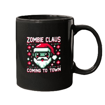 Discover Zombie Claus - Undead Santa with an 8bit Twist Mugs
