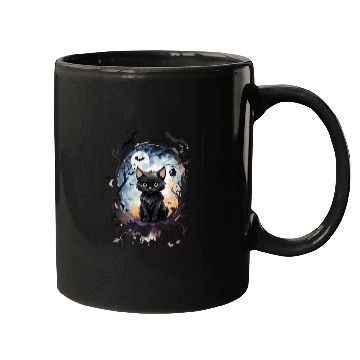 Discover "Bat-Kissed Kitten" Mugs