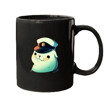 Discover Seal Sailor Cap Boat Captain Cap Boating Seal Mugs