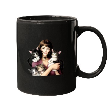 Discover Pretty Cat Lady with Cute Kittens Mugs
