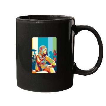 Discover Hippie girl pose on holidays Mugs