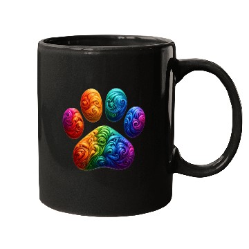 Discover Colorful Paw Prints Edition Mugs