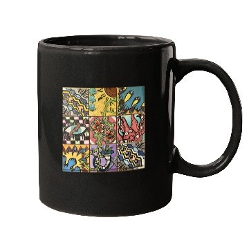 Discover Hand painted wooden squares art by KateToxin Mugs