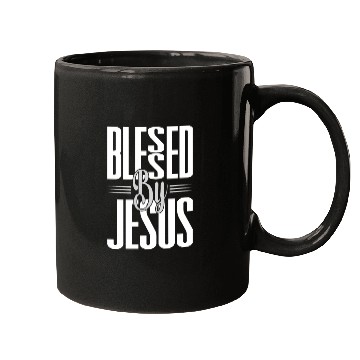 Discover Blessed By Jesus Love Jesus Christian Christmas Mugs
