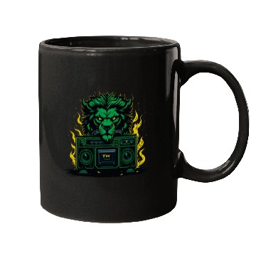 Discover Lion-human character with emerald green fur. Mugs