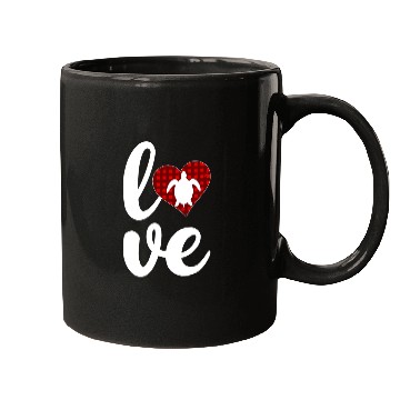 Discover Sea Turtle Lover Buffalo Plaid Love Turtle Mugs