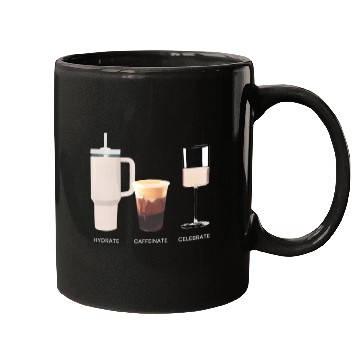 Discover Hydrate Caffeinate Celebrate Water Coffee Rose Mugs