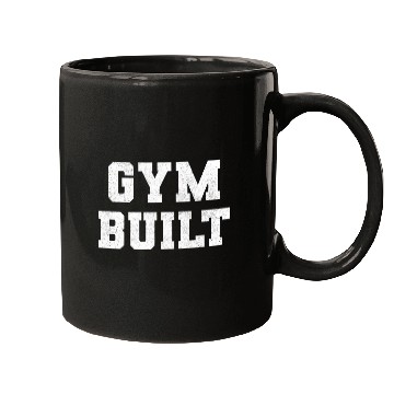 Discover Gym Built White Typography Mugs