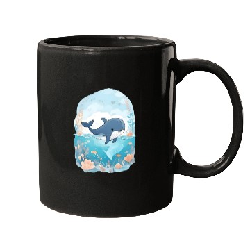 Discover cute whale in cartoon fantasy Mugs