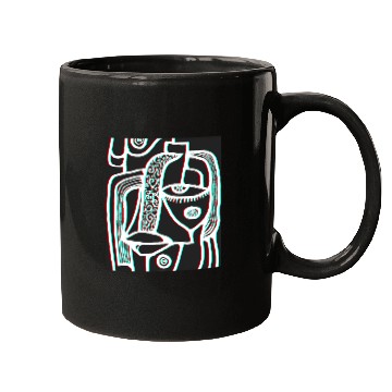Discover Abstract lines portrait Mugs
