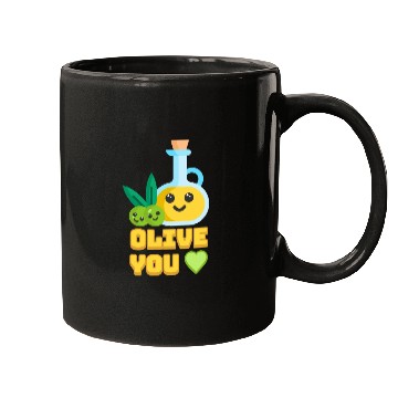 Discover Olive You! Cute Olive I Love You Cartoon Mugs